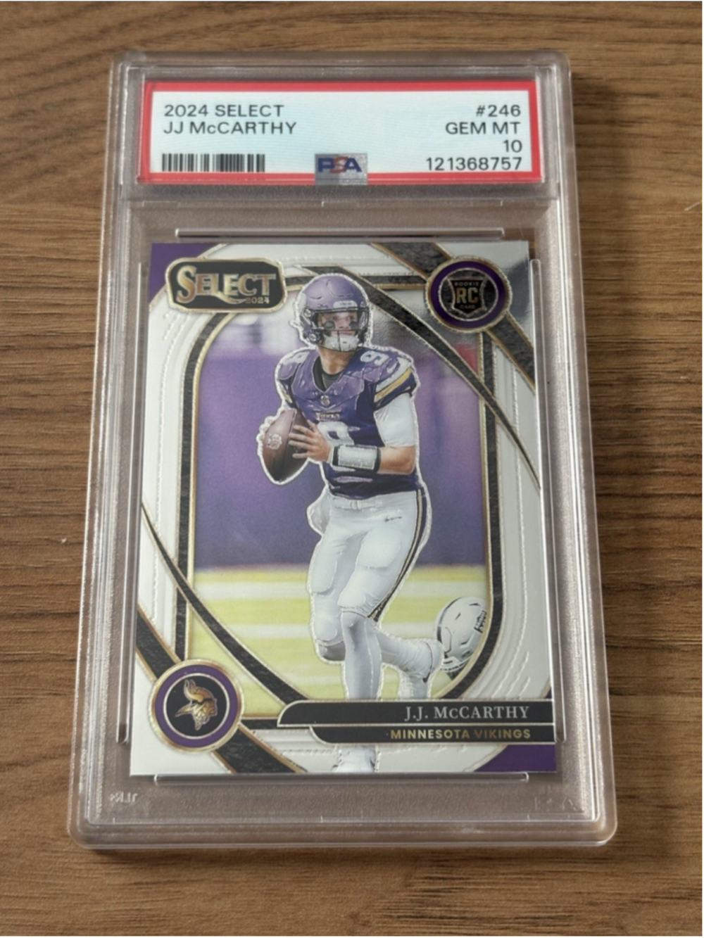 J.J. MCCARTHY 2024 SELECT ROOKIE #246 VIKINGS PSA 10